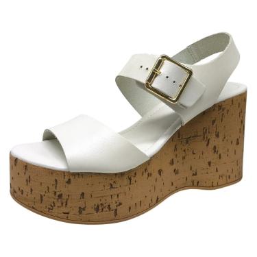 Imagem de Sandália Feminina Anabela Alta Conforto Ajustável Bottero