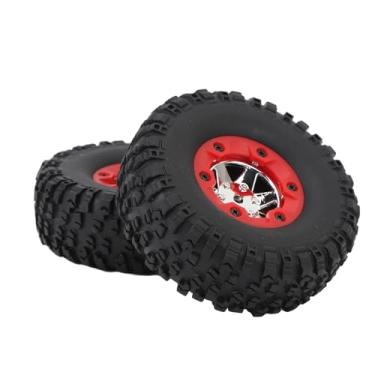 Imagem de Alomejor 2 Unidades RC Carro Esquerdo Pneu de Borracha Vermelha Leve Substituição de Pneu de Roda para 124006 12427 12423 12428 C