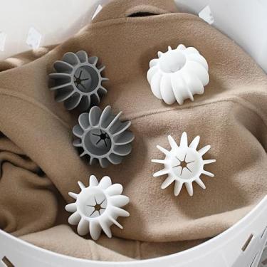 Imagem de 20 bolas de limpeza antiembaraço para remoção de manchas para máquina de lavar roupa (branca)