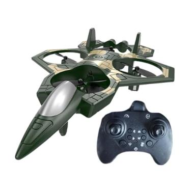 Imagem de menolana Avião de controle remoto para brincar ao ar livre, com design elegante, giro de 360° e motor potente. Ideal para crianças e adultos a partir de 14, Verde Escuro