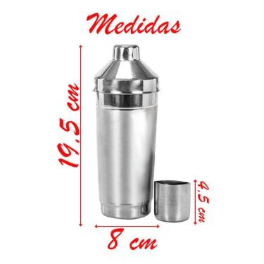 Imagem de Coqueteleira Em Alumínio Copo Dose Drinks Bebidas 400ml