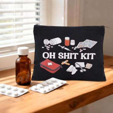 Imagem de Bolsa organizadora de medicamentos engraçada para mulheres e homens, bolsa organizadora médica para pacientes, amigos, aniversário de casamento, presente de Natal para enfermeira, médico, bolsa de