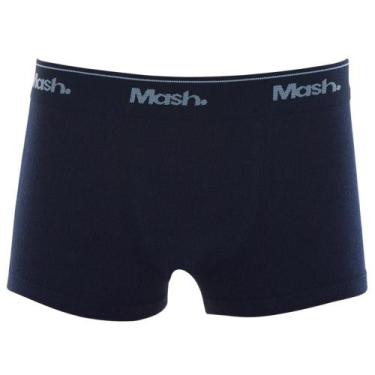 Imagem de Cueca Boxer Mash Infantil Lisa Algodão Elástico, Azul marinho, M