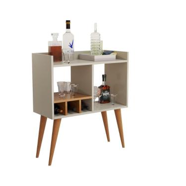 Imagem de Aparador Estilo Minibar Resistente Sala De Estar Para Visitas Off White