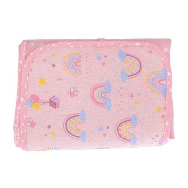 Imagem de Trocador de Fraldas Portátil para Bebê 47cm x 67cm Bublim, Arco Íris R