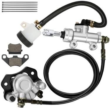 Imagem de CILOYU Kit de substituição de pinça de cilindro mestre de freio Coleman Go Kart KT196 para carrinho Go 196cc KT196 GK200 Go com mangueiras de óleo de freio hidráulico de 1,75 cm, acessórios de peças