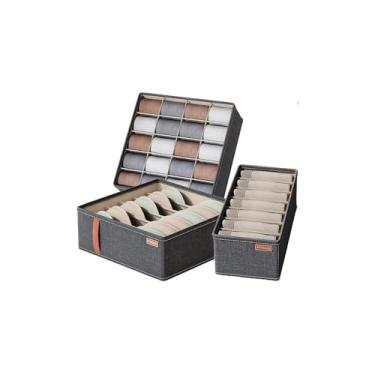 Imagem de Organizador Para Gavetas, TNT, Cinza, 32x32x10 cm, Dobrável, Para Roupas Íntimas e Meias, 188g