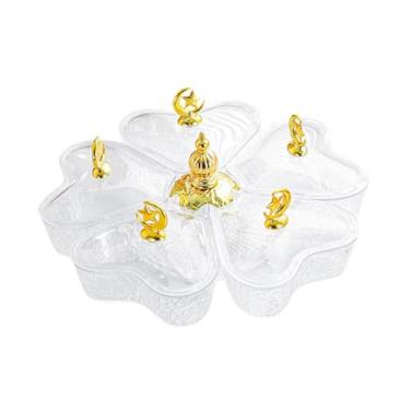 Imagem de Ｂｅｓｇａ Bandeja giratória dividida para servir aperitivos, doces e nozes em formato de coração, ideal para sobremesas, chá da tarde e decoração de mesa, Lua Estrelada Clara