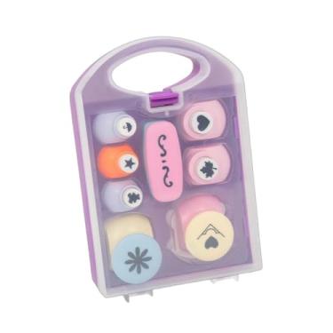Imagem de Baoblaze Conjunto de 8 furadores de papel para artesanato, furador portátil para trabalhos manuais, ideal para scrapbooking de revistas e fotos.