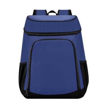 Imagem de Mochila térmica azul escuro para homens, 36 latas, lancheira para almoço, piquenique, viagem, acampamento, caminhada