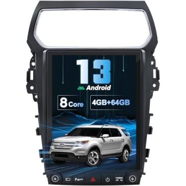 Imagem de Kit de painel de atualização de rádio de carro para Ford Explorer 2011-2019, sem fio, CarPlay Android Auto, 4 GB + 64 GB, sistema estéreo de 8 núcleos, tela sensível ao toque de 12,1 polegadas, GPS