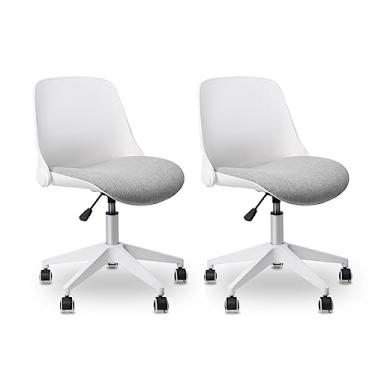 Imagem de CLATINA Cadeira de mesa dobrável de escritório com rodas giratórias ajustáveis para computador Home Offiice, pacote com 2