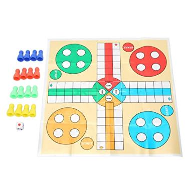 Imagem de KIMISS Conjunto de Xadrez Divertido para Jogos de Tabuleiro - Tabuleiro de Xadrez de Plástico Portátil para Fácil Armazenamento e Interação Com Os Pais - Ideal para Festas, Viagens e Atividades de