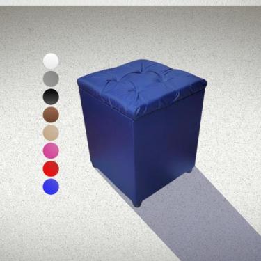 Imagem de Puff Baú Quadrado Conforto No Serviço Fácil de Limpar - Realizar, Azul