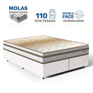 Imagem de Cama Box com Colchão de Molas Ensacadas Double Face Pillow Euro Alfa P
