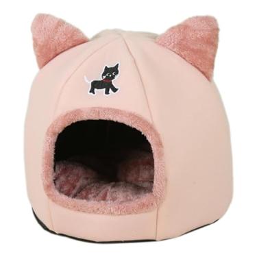Imagem de MFMEXUL Casinha para Gatos, Abrigo para Gatos, Proteção Contra Vento, às Intempéries, Quente, Artigos para Animais de Estimação, Jardim, Inverno, Rosa, S