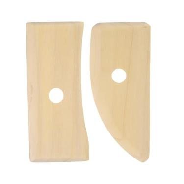 Imagem de Generic 2 peças de costelas de cerâmica 12 cm 12,7 cm conjunto de ferramentas de escultura de cerâmica de argila de madeira para acabamento, modelagem e suavização, remoção de marcas de dedo