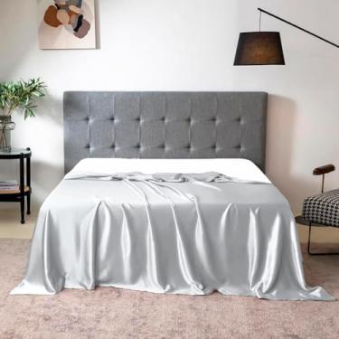 Imagem de LM Detona, Lençol Superior Avulso Casal Queen Cetim Seda Cinza