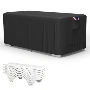 Imagem de AKEfit Capas de espreguiçadeira para ambientes externos para 4 a 6 poltronas empilháveis