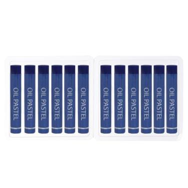 Imagem de Generic Pastéis a óleo azul escuro, 12 peças de giz de cera de óleo macio, pastéis cremosos, suprimentos de arte em bastão para pintura de arte, desenho, mistura de graffiti para artistas iniciantes
