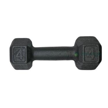 Imagem de Halter Sextavado de Ferro Fundido Pintado - 4 Kg - BOX INGÁ