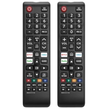 Imagem de 【Pacote com 2】 Controle remoto universal para todos os modelos de TV Samsung | Substituição compatível com Smart TV Samsung, LED, LCD, HDTV, 3D, séries | Configuração fácil e design durável