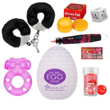 Imagem de Kit Sex Shop 8 Itens Casal Brinquedos Eróticos Presente Namorado Algem