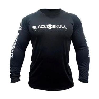 Imagem de Camiseta dry fit black skull manga longa, Preto, N/A, G, N/A