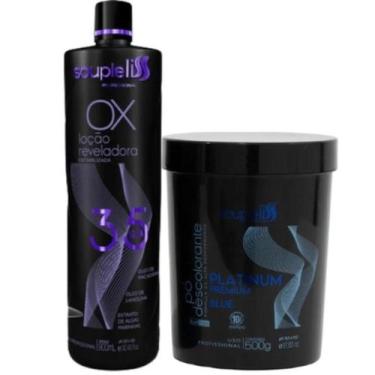 Imagem de Pó Descolorante Blue Azul 500gr + Ox Souple Liss Água Oxigenada - Soup