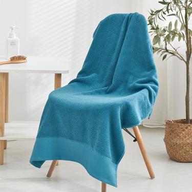 Imagem de Toalha de banho de algodão premium de fibra longa, trama acetinada de grau platina, grossa e macia com absorção excepcional, toalha de rosto de luxo de hotel para adultos (verde)