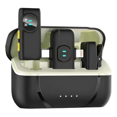 Imagem de Microfone de Lapela Sem Fio Profissional A5, Cancelamento de Ruído, Compatível com iPhone e Android, Preto, 10h Gravação Contínua