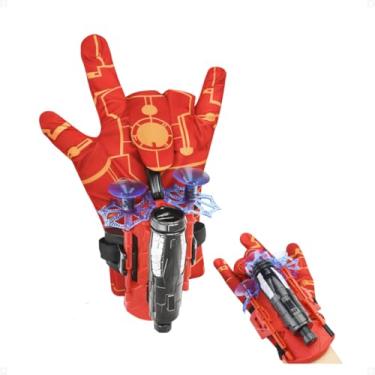 Imagem de Kit Luva Lança Teia Infantil - Brinquedo do Homem-Aranha com Lançador de Dardos e Ventosa, Diversão para Crianças, Cosplay e Fantasia