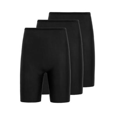 Imagem de Kit com 3 Bermudas Feminina Modeladora Triumph 24773, Preto, SG