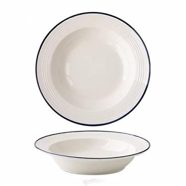 Imagem de Pratos com dois chapéus, prato simples, prato de sopa de cerâmica, prato de salada, prato de jantar, cozinha, restaurante, branco, prato circular, prato de jantar