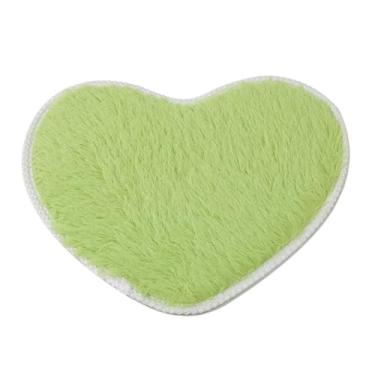 Imagem de Tapete em forma de amor, tapete absorvente de água, fofo, quarto, banheiro, produtos domésticos, sem queda de cabelo, confortável e macio (verde, 60 cm x 70 cm)