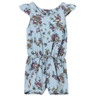 Imagem de Macacão Infantil Look Jeans Floral Jeans - UNICA - 1-Feminino