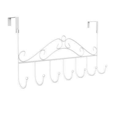 Imagem de Generic Cabideiro de Porta com 7 Ganchos Resistentes para Pendurar Toalhas, Jaquetas e Bolsas na Sala de Estar, Branco
