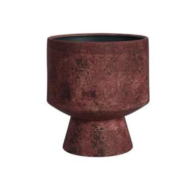 Imagem de Casa 22,5 cm Leve Luxo Simples Pé Alto Sala de Estar Arte Criativa Vaso de Plantas Retrô Vaso Grande Vaso de Flores (Vermelho)