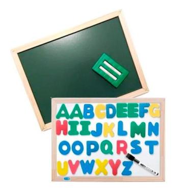 Imagem de Lousa Infantil ABC Magnetica Dupla Quadro Negro 40x30cm - Cortiarte