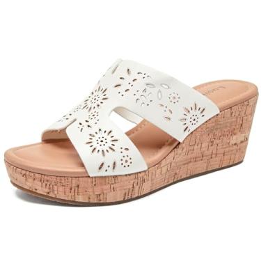 Imagem de Luoika Sandálias femininas de largura larga, sandálias de verão casuais de verão com salto plataforma plataforma., Branco 901, 9 X-Wide