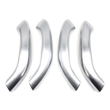 Imagem de Compatível com bmw x1 x2 f48 f49 f39 2016-2020 preto bege acessórios do carro esquerda direita maçaneta da porta interior substituição do painel de cobertura exterior substituição(Silver 4pcs set)
