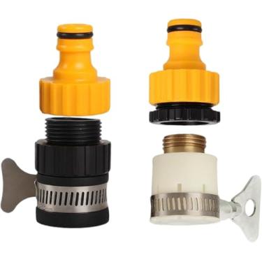 Imagem de Conector de mangueira de torneira de cozinha, conector de mangueira de 1/2 "" -3/4 "" para jardim interno " (4-piece)