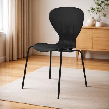 Imagem de Cadeira Empilhável Base Aço Tubular Flash Preto