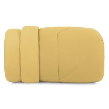 Imagem de Edredom Malha Fio Penteado 100% Algodão - Amarelo Mostarda - Casal