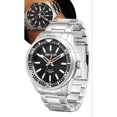 Imagem de Relógio Seculus Masculino Esportivo De Pulso Em Aço Inoxidável Bateria
