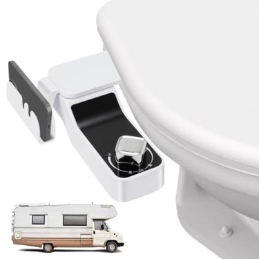 Imagem de Hifor Bidê para trailer, acessório de assento de bidê para vaso sanitário | Bicos duplos, pressão de água ajustável, autolimpante, não elétrico | Ideal para trailers e motorhome