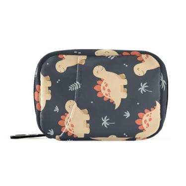 Imagem de Burbuja Caixa de comprimidos de viagem da Dinosaurs, caixa de comprimidos portátil semanal, organizador de 7 dias para guardar medicamentos e suplementos vitamínicos com zíper para viagens