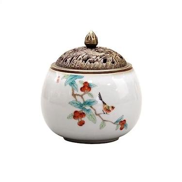 Imagem de Queimador de incenso com padrão de rachadura personalizado, suporte de cerâmica de alta qualidade, pintura de tinta chinesa para meditação