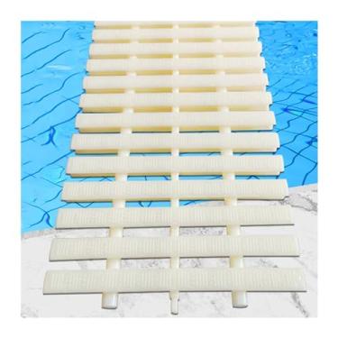 Imagem de Grade de drenagem de piscina resistente a UV - Capa de piso de plástico antiderrapante para chuveiros, calçadas e pátios, dreno de canal flexível (30 x 100 cm / 11,8 x 49,7 pol, 9 peças)