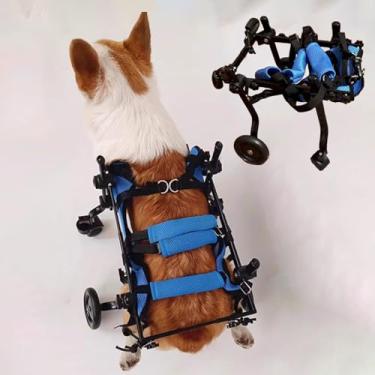 Imagem de Cadeira de rodas leve para cães pequenos e médios, carrinho de carrinho de suporte de perna traseira, ideal para membros lesionados, auxílio de mobilidade de cães, andador de cura para cães